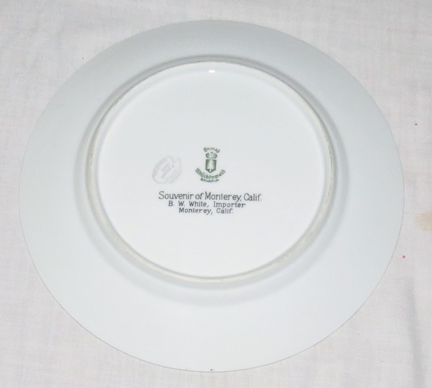 Monterey California 9.5/8 in Souvenir Plate Eamag Bavaria Jonroth Handpainted