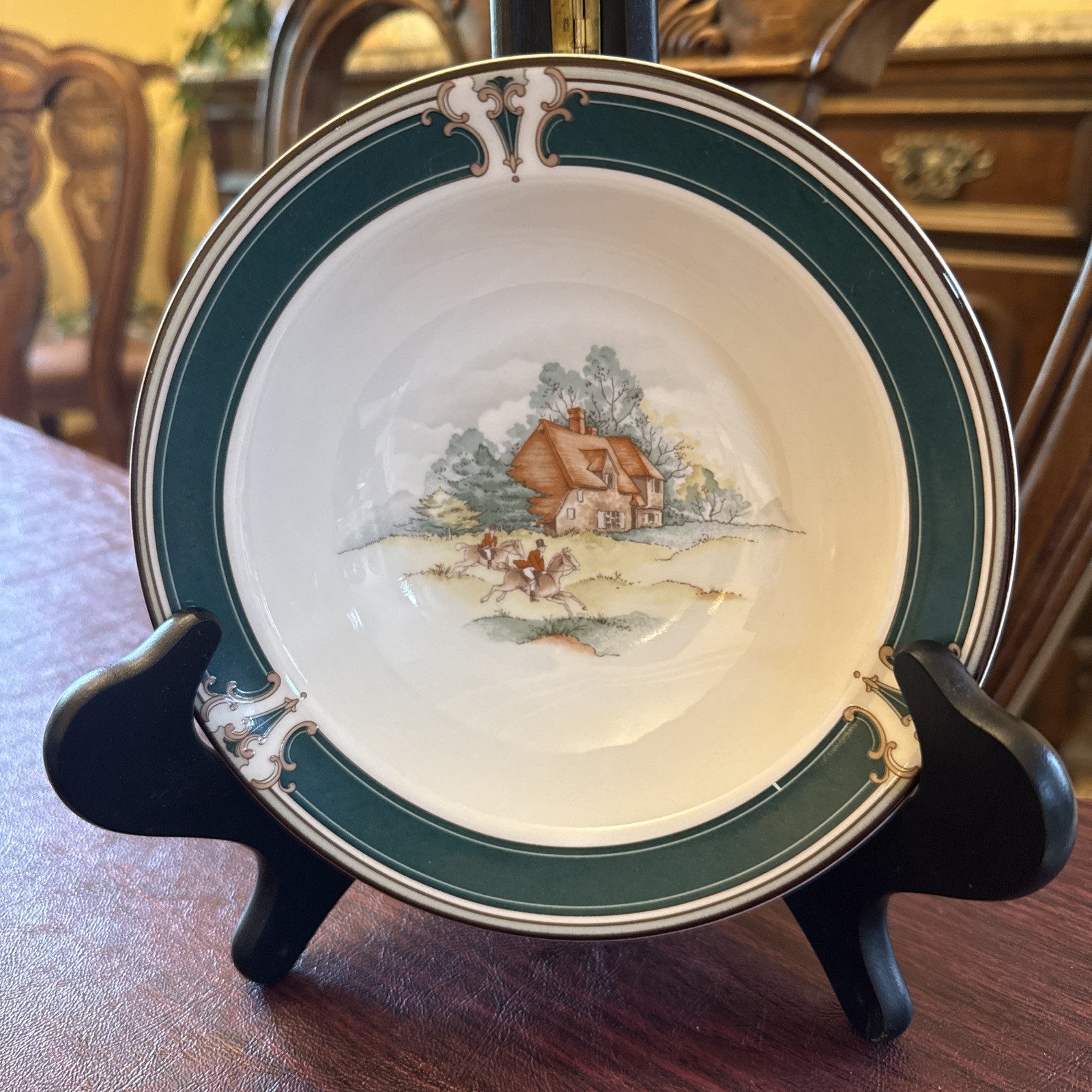 Noritake Keltcraft Ireland Pursuit Fox Hunt Rider Bowl 7″ Vintage # 9170, Nice!