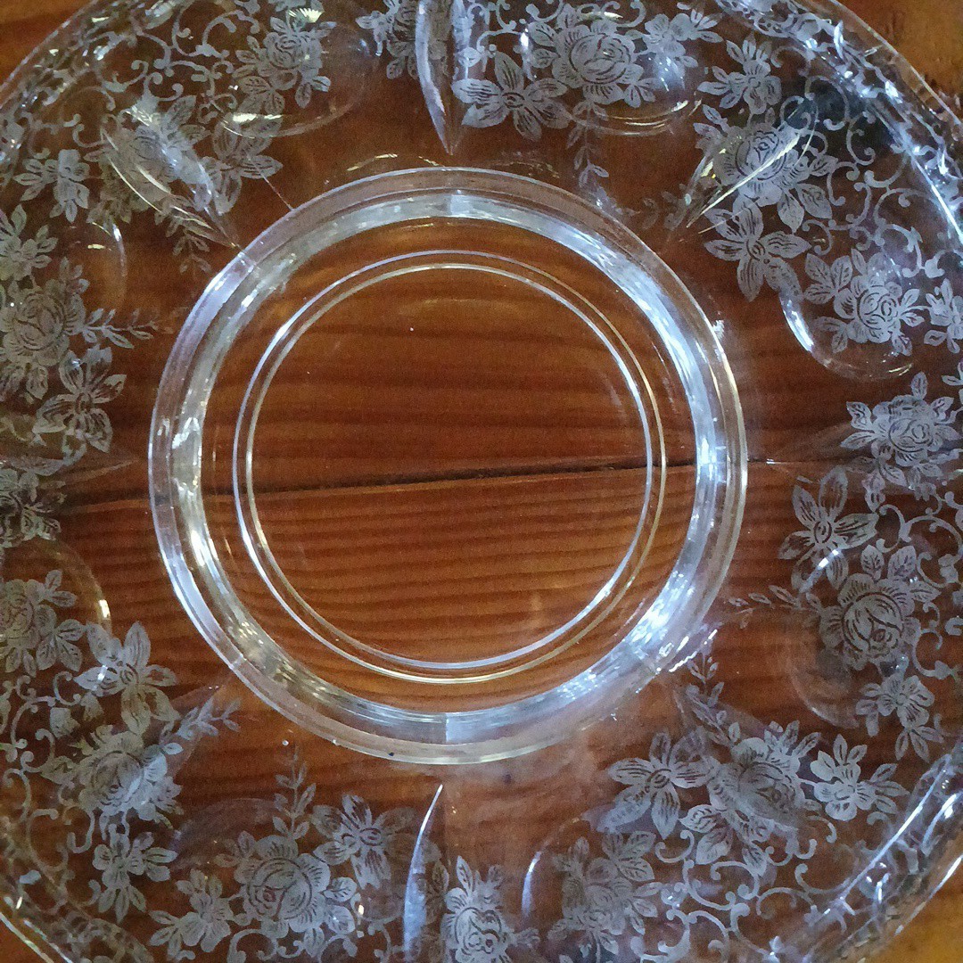 Anchor Hocking Savannah Floral Egg Plate/Serving Platter VTG 14″