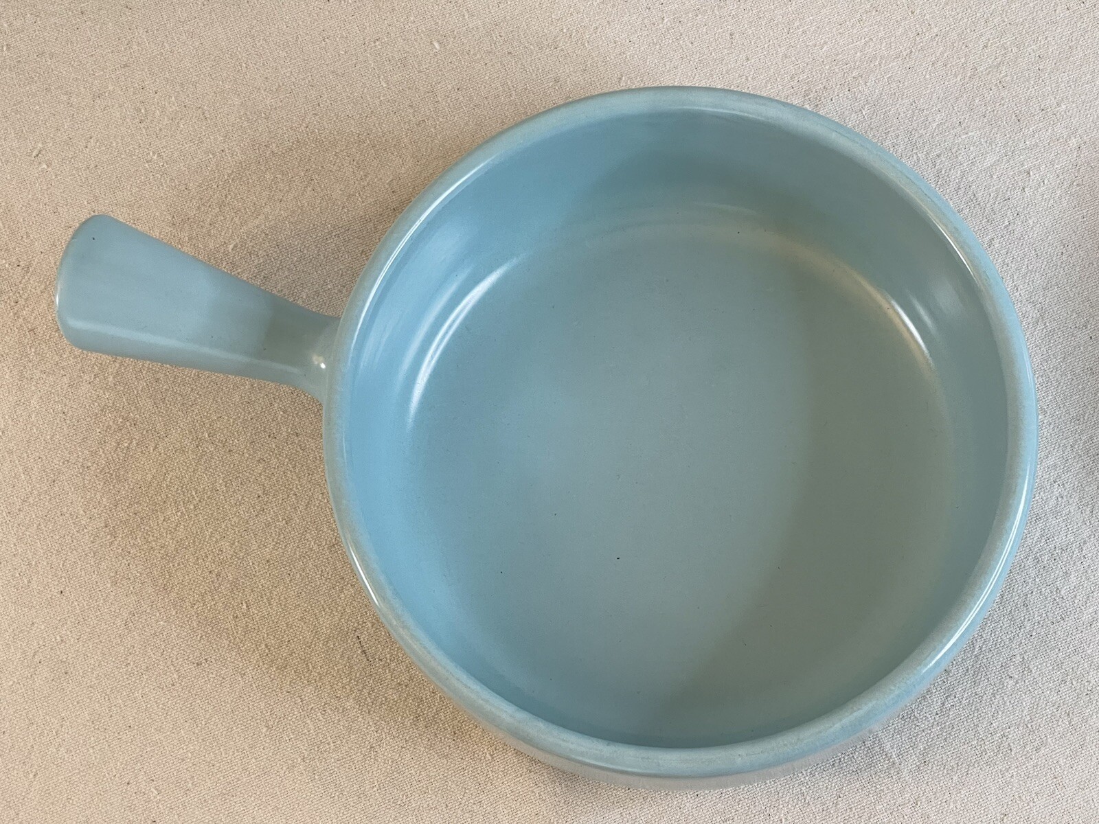Vintage La Solana Solanaware Pottery Handled Bean Bowl Lid Blue Casserole Pot
