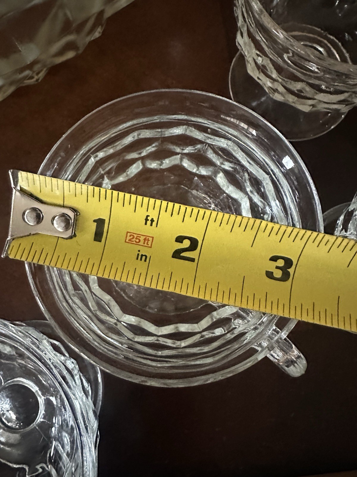 Cubist Indiana Clear Glass Punch bowl Set of 12 footed cups whitehall colony VTG