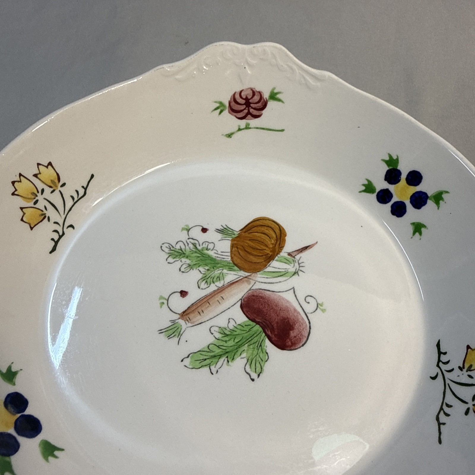 IDEAL IRONSTONE China Hand Painted Chase OVEN PROOF ROUND GRATIN DISH 6.5″