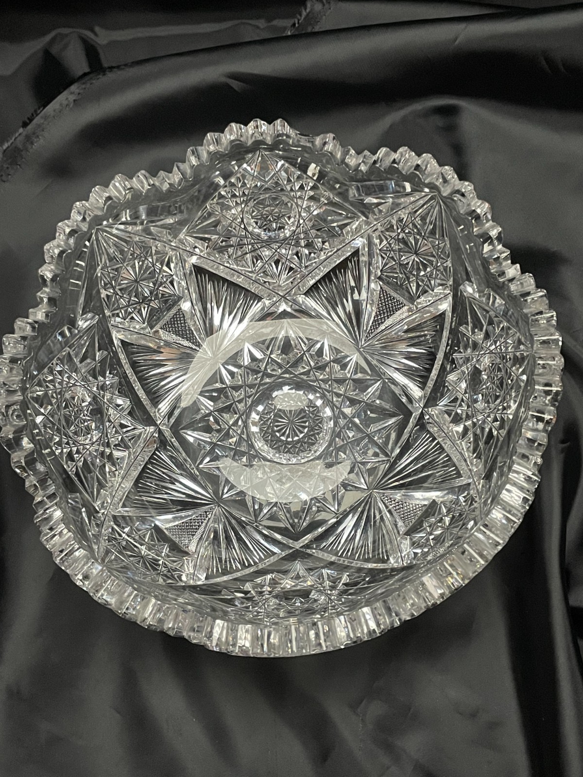 Ultra Clear 8″ American Brilliant (ABP) Cut Glass/Crystal Fruit Bowl