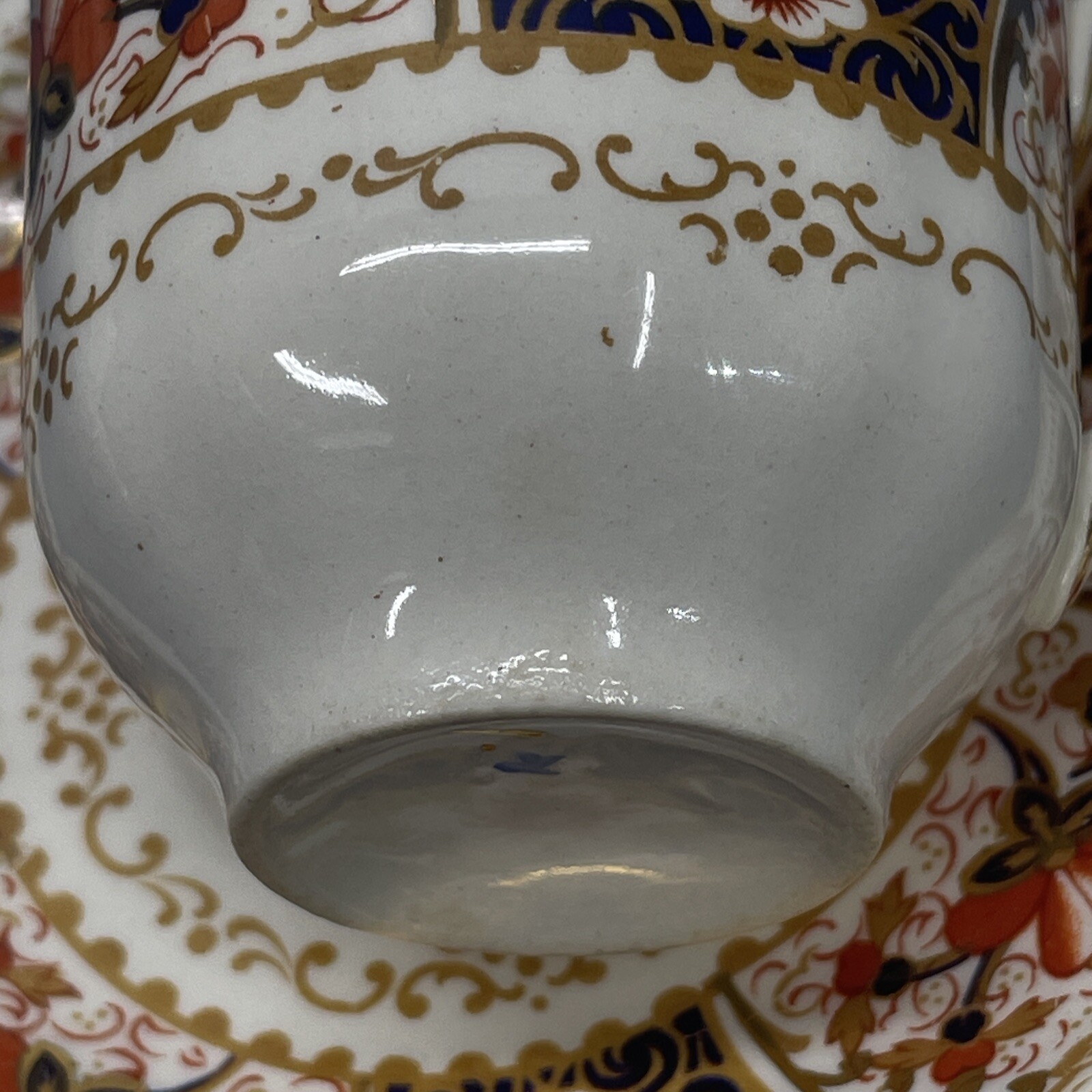 Rare Rutland Johnson Bros Demitasse Cup & Saucer Cobalt Blue Rust / Gold Floral