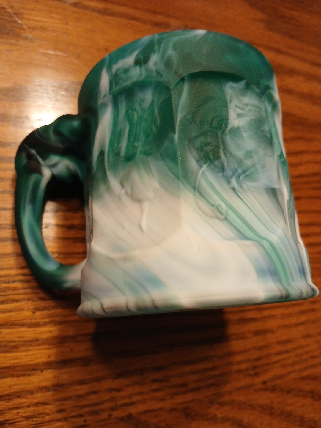 IMPERIAL GLASS Storybook Deep Green Slag Child’s Mug Cup Vintage – Nice!