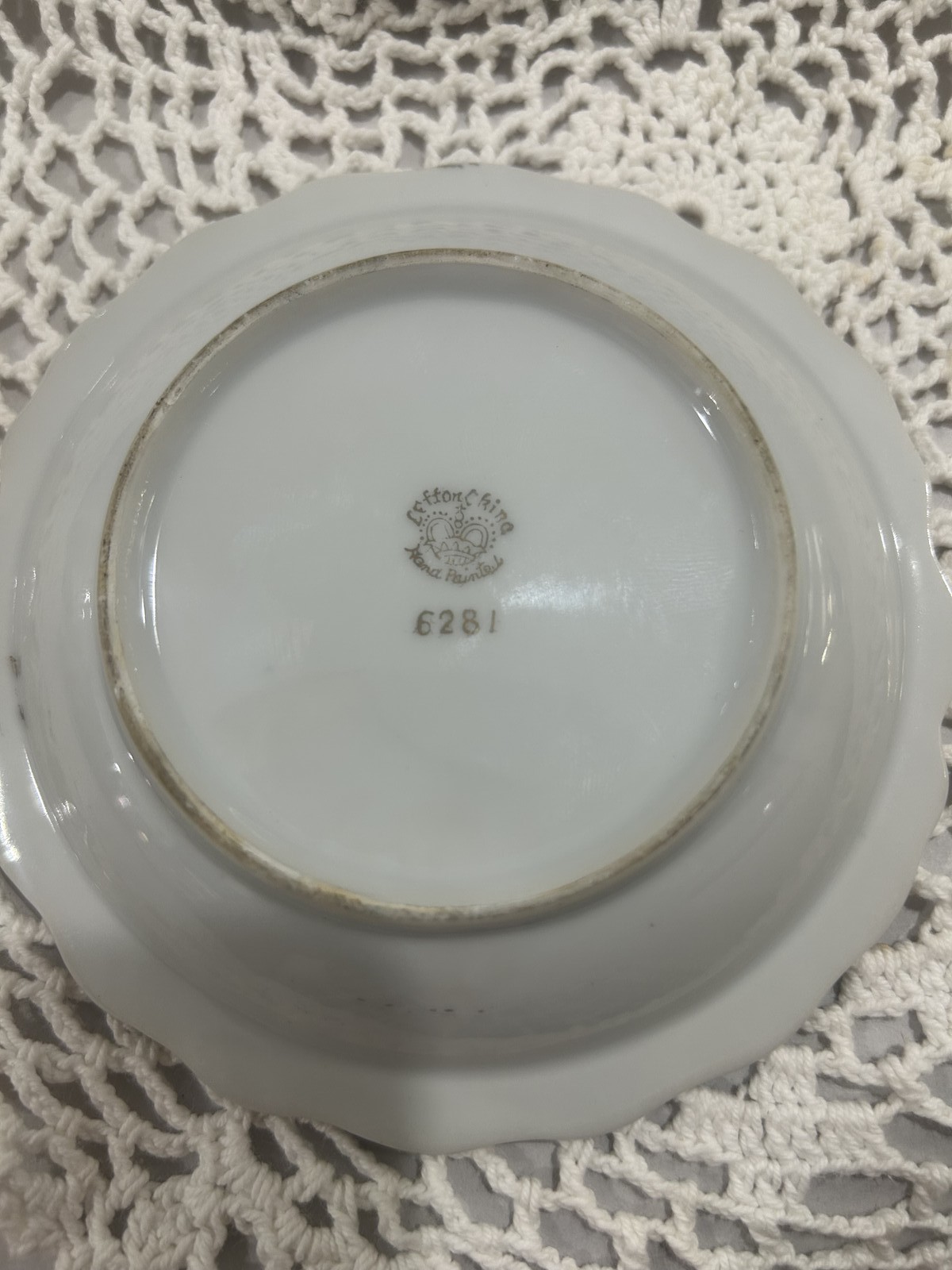 Hand Painted Porcelain Miniature Pitcher & Basin Set Gold Trim Fruit Pattern