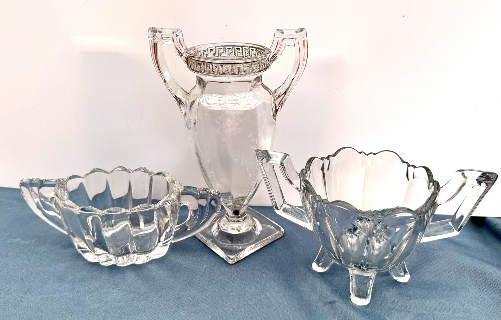 Complete 3-Piece Vintage & Antique American Pressed Glass Lot
