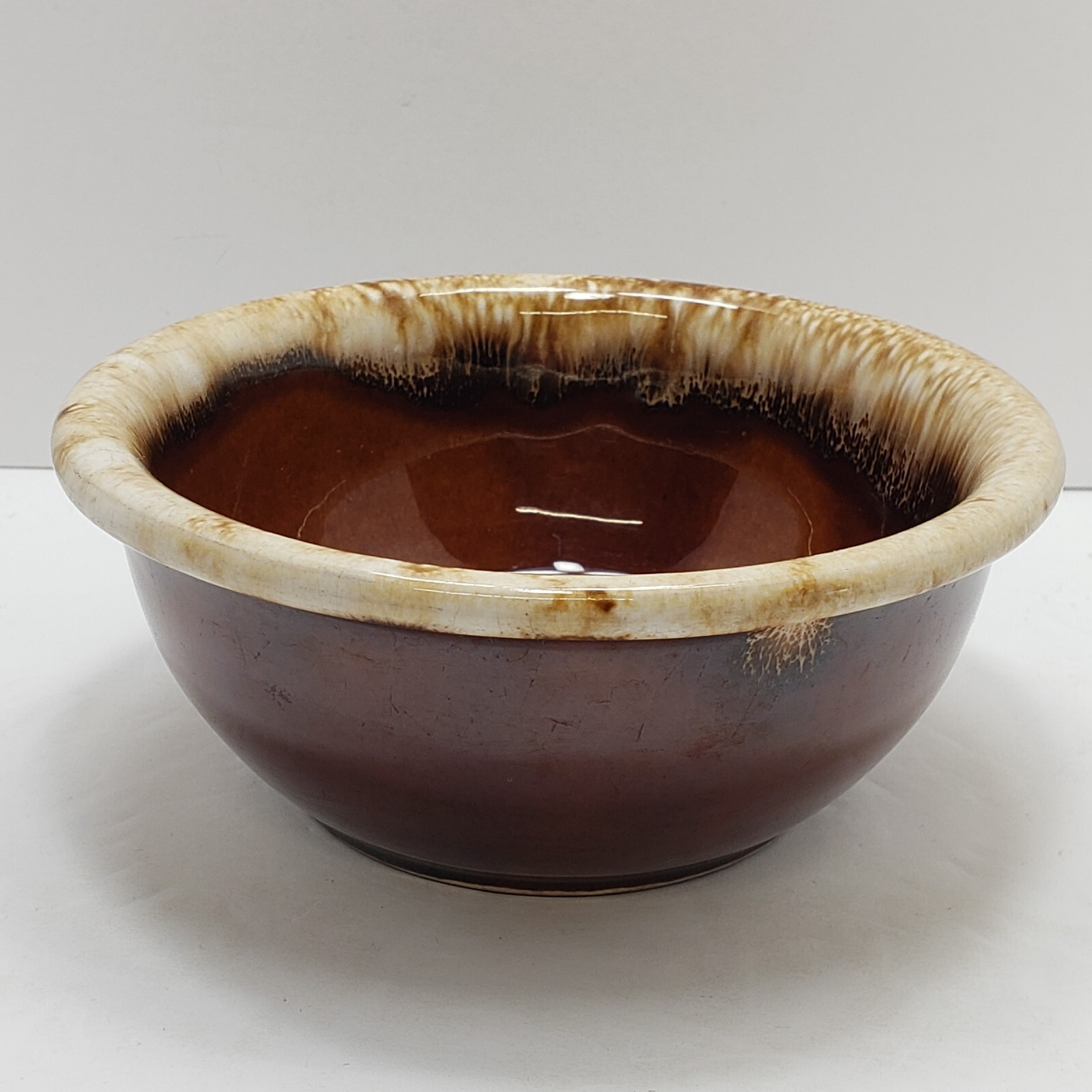 Vintage Hull Brown Drip Glaze Bowl Oven Proof Pottery 5.25″ Cereal Soup Dessert