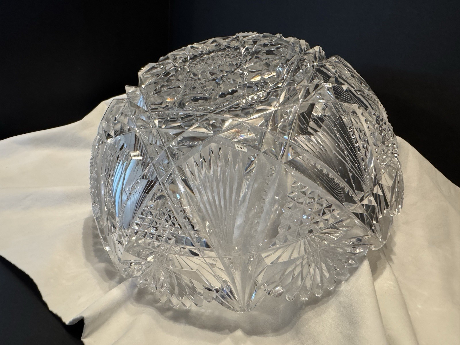 9” American Brilliant Period Crystal Glass Cut Bowl