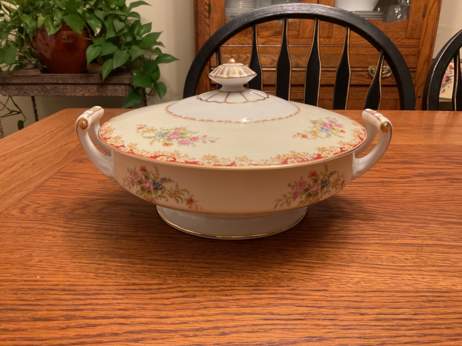 VTG Noritake N-48 Round Footed Covered Vegetable Dish Made in Occupied Japan