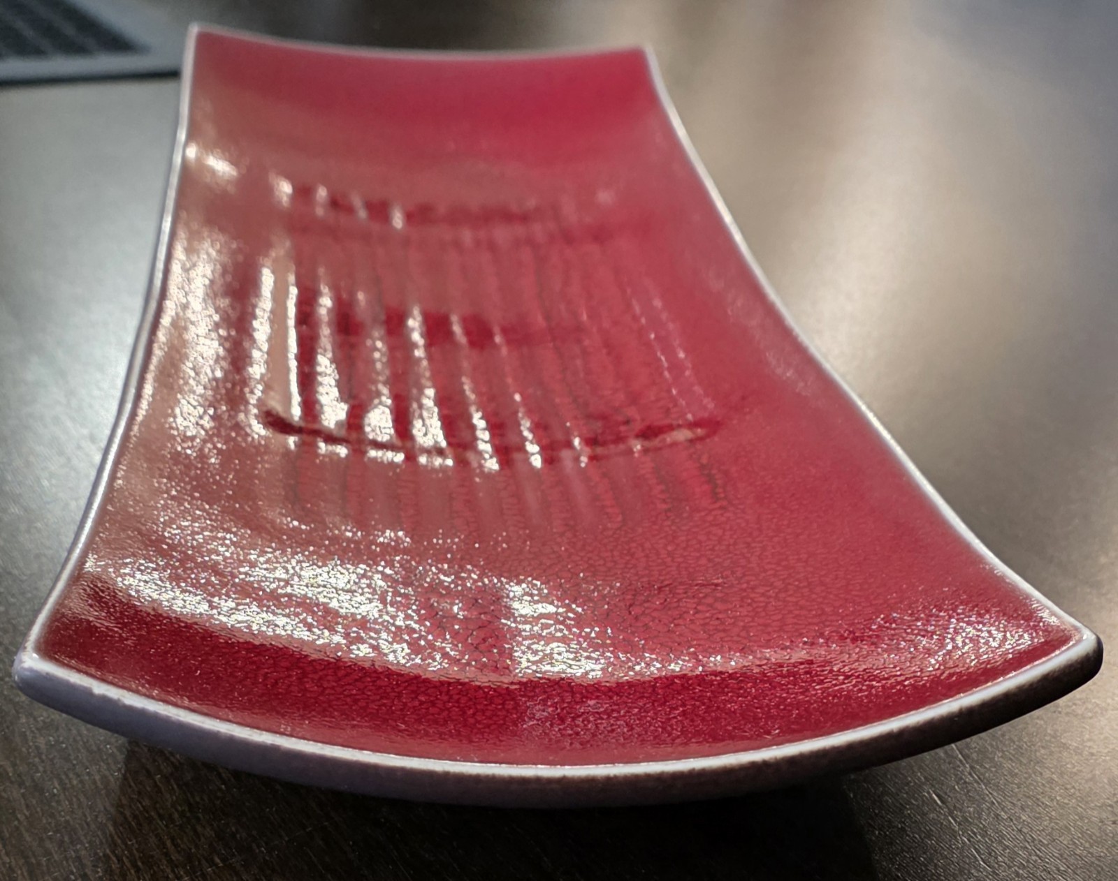 Jars Ceramistes Made In France Rectangular Platter XL 20 Inch Red Crackle Glaze
