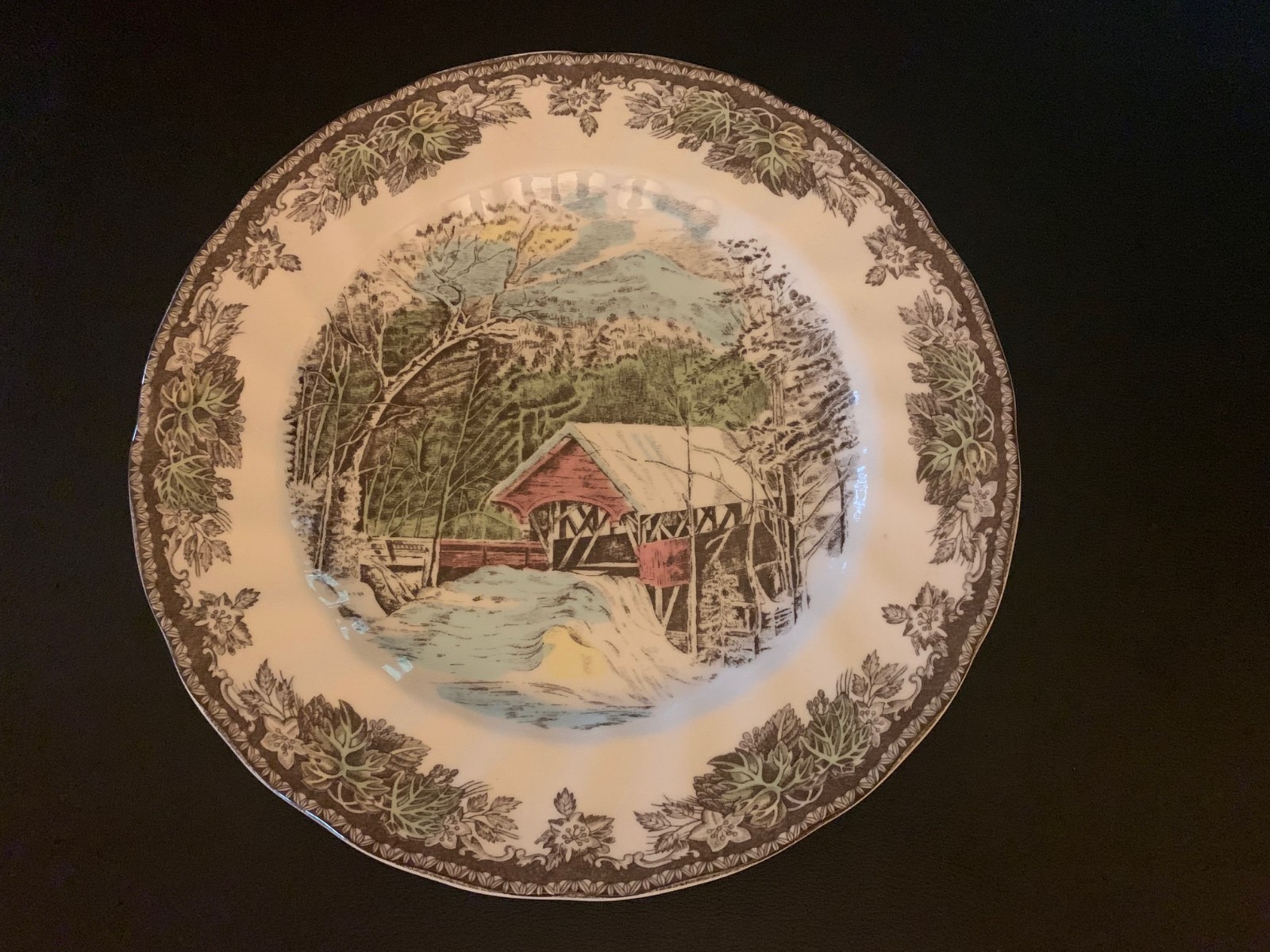 Johnson Brothers Friendly Village The Covered Bridge 10.5” Dinner Plate