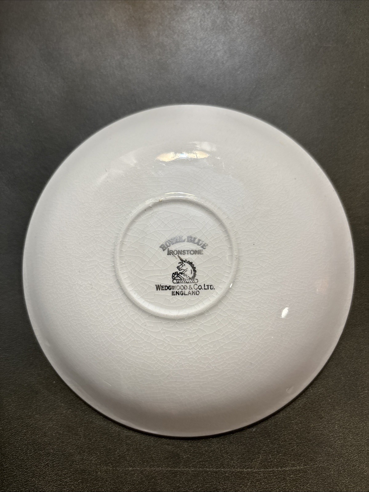 Wedgwood Royal Blue Ironstone Saucer 5 7/8 In