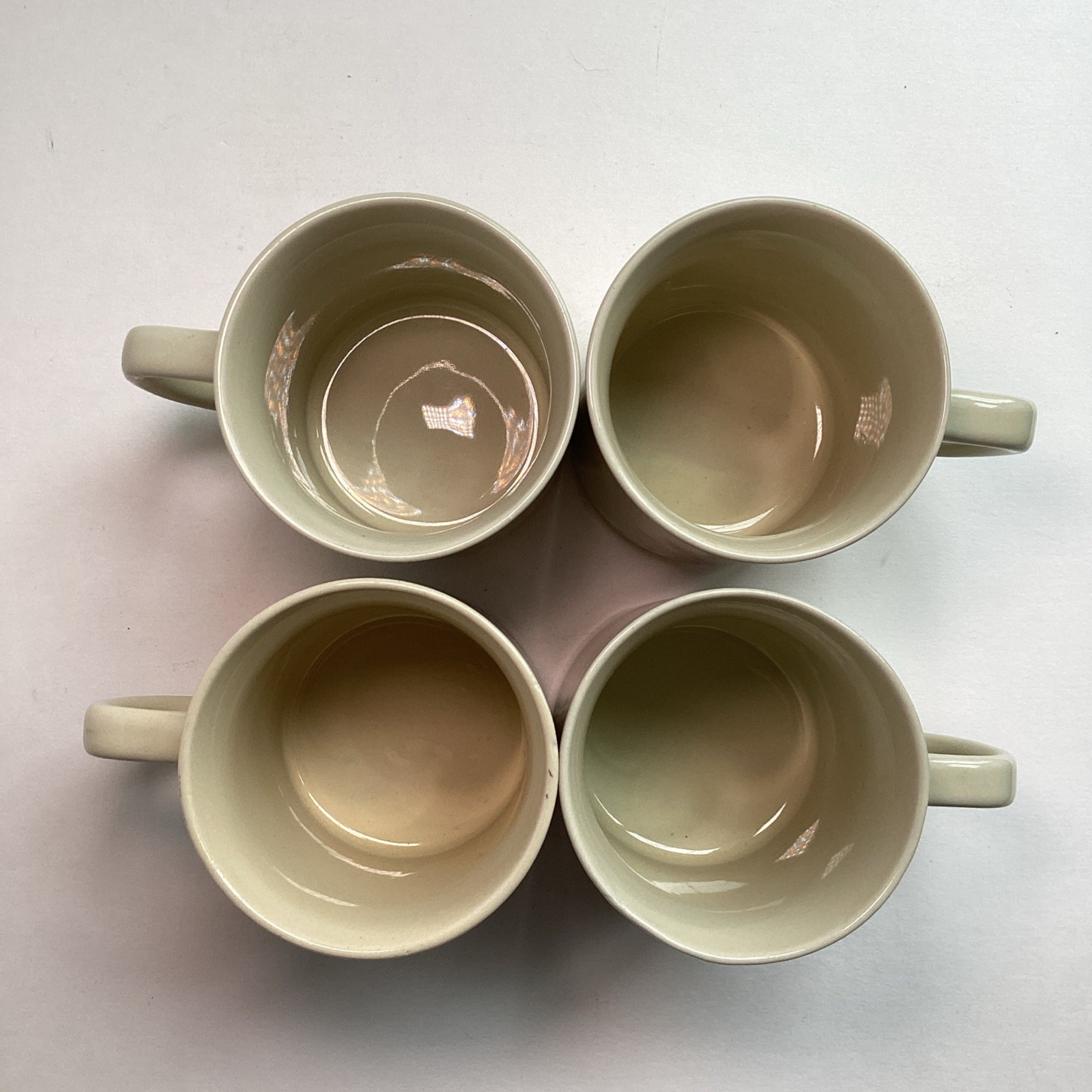 Vintage Japan Stoneware Wildflower Wheat Mugs Set Of 4 Ivory Coffee Cups Floral