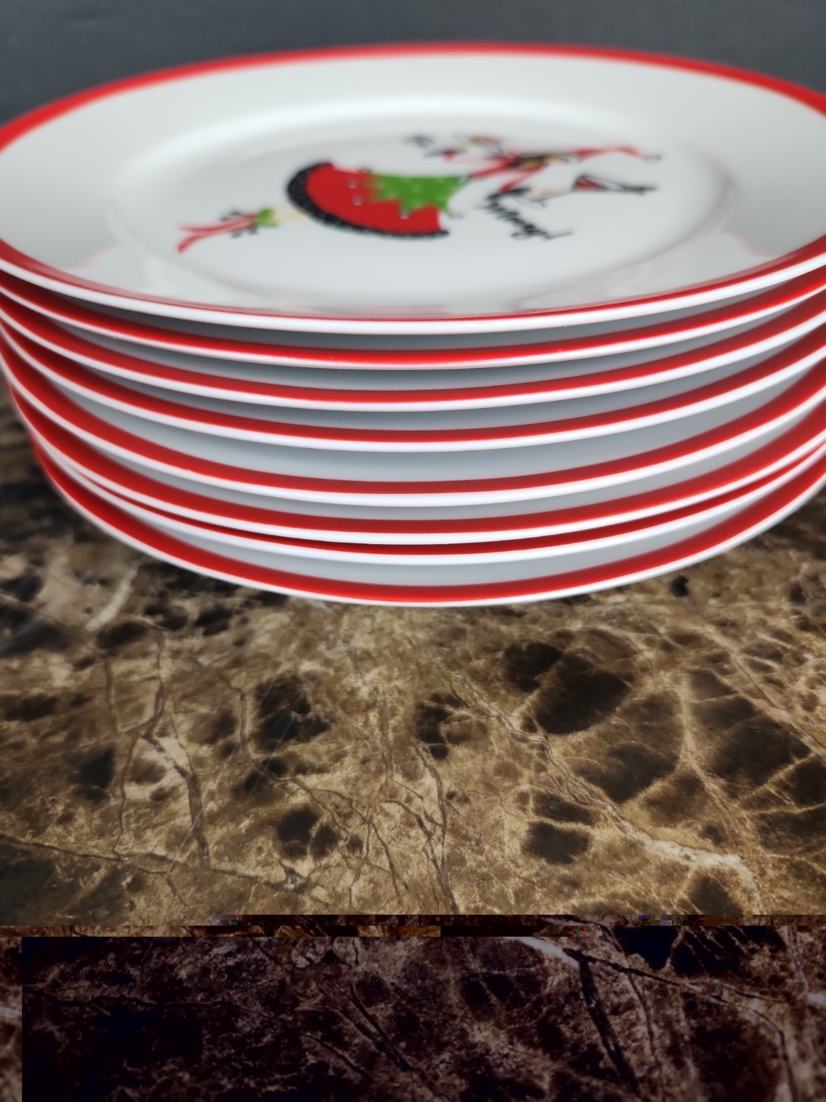 Set Of 8 Christmas Dessert Plates At Home Tis The Season 8″ Holiday Cocktails