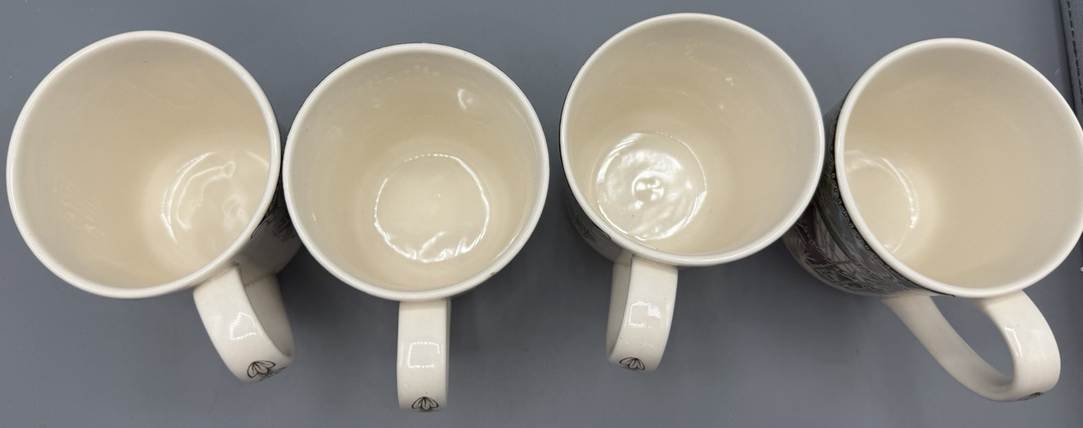 Set of 4 Johnson Brothers Friendly Village Covered Bridge 4″ Coffee Mugs England