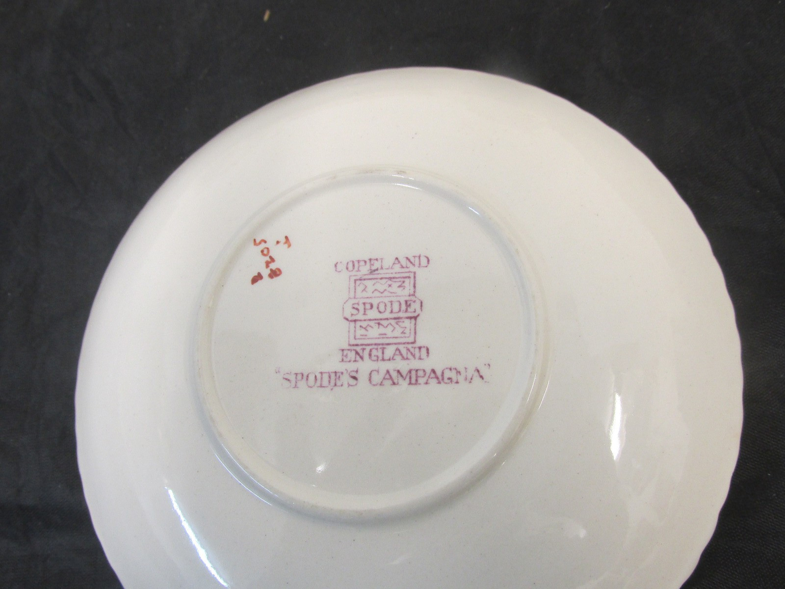PATTERN CAMPAGNA BY SPODE CHINA DEMITASSE CUP/SAUCER 2 1/8″ TALL 4 5/8 IN