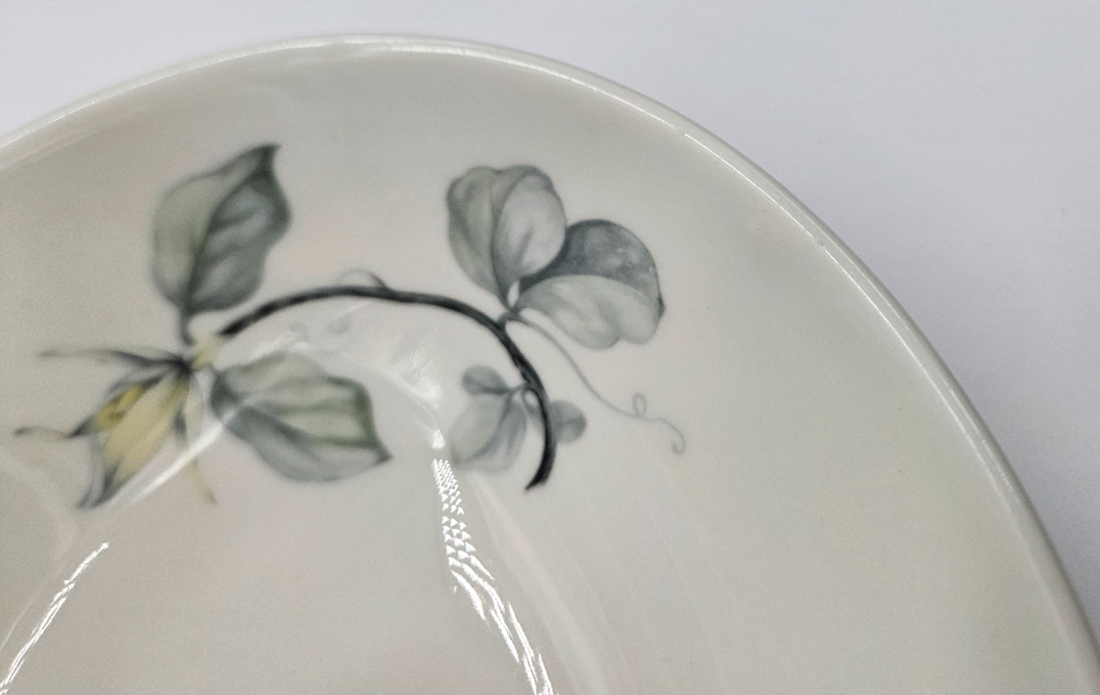 Vintage Ceramic Divided Serving Dish Floral Leaf Design Appetizer Condiment