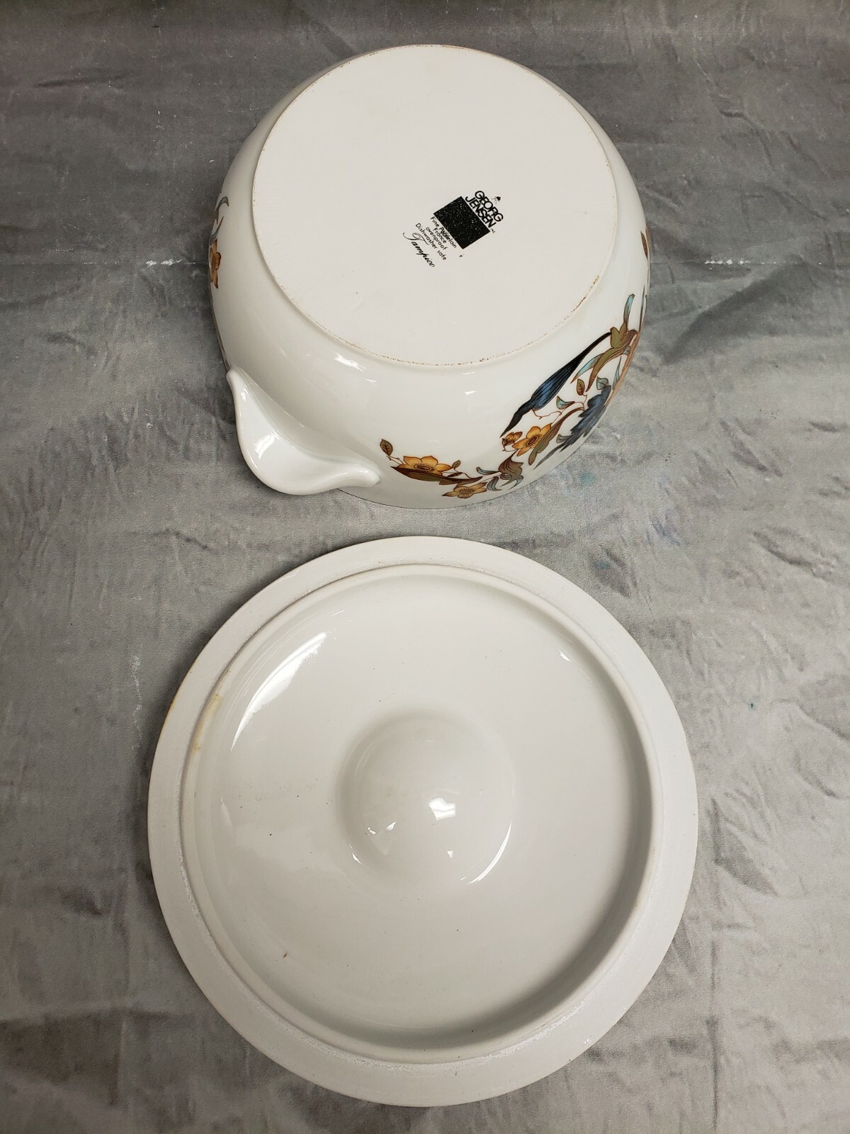 2pc Georg Jensen Tampico Small Round & Oval Covered Baking Dish Casserole France