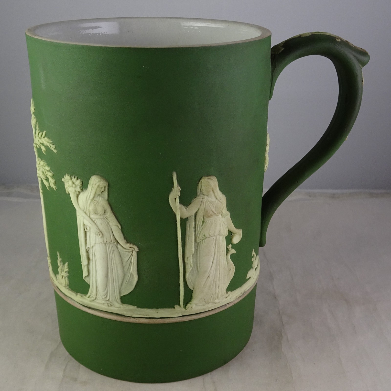 Wedgwood Neoclassical Jasperware Green Tankard Mug