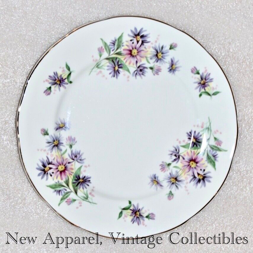 St. George (England) Lot of 4 Floral Salad Plate Set, 8-¼” Scalloped Bone China