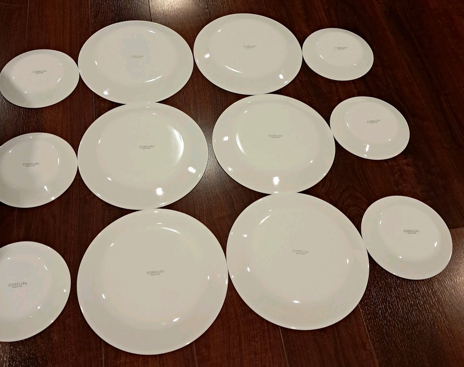 Corelle Service For 6 Amalfi Rose Mediterranean Inspired Grey w/Pink Geometrics