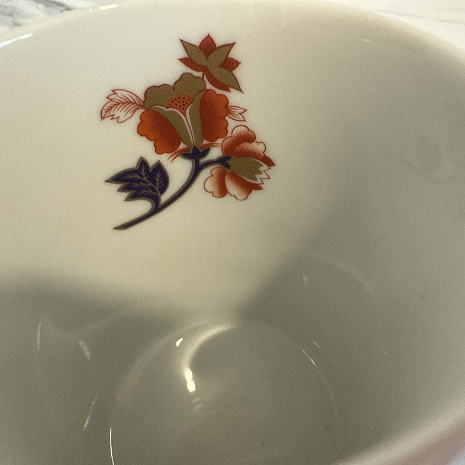Neiman Marcus Coffee Cup Exclusive Porcelain Blue Rust Pink & Gold Trim Tea Mug