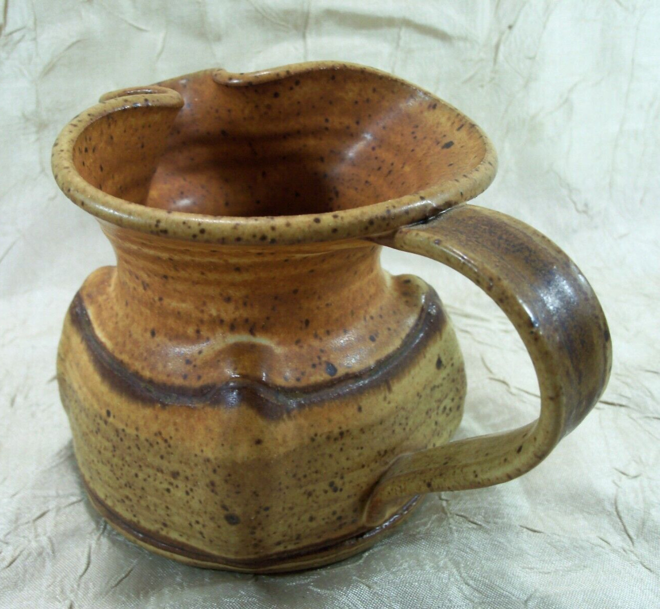Vintage Studio Art Pottery Creamer Stoneware Handmade 3.5” X 5” 1970s Signed
