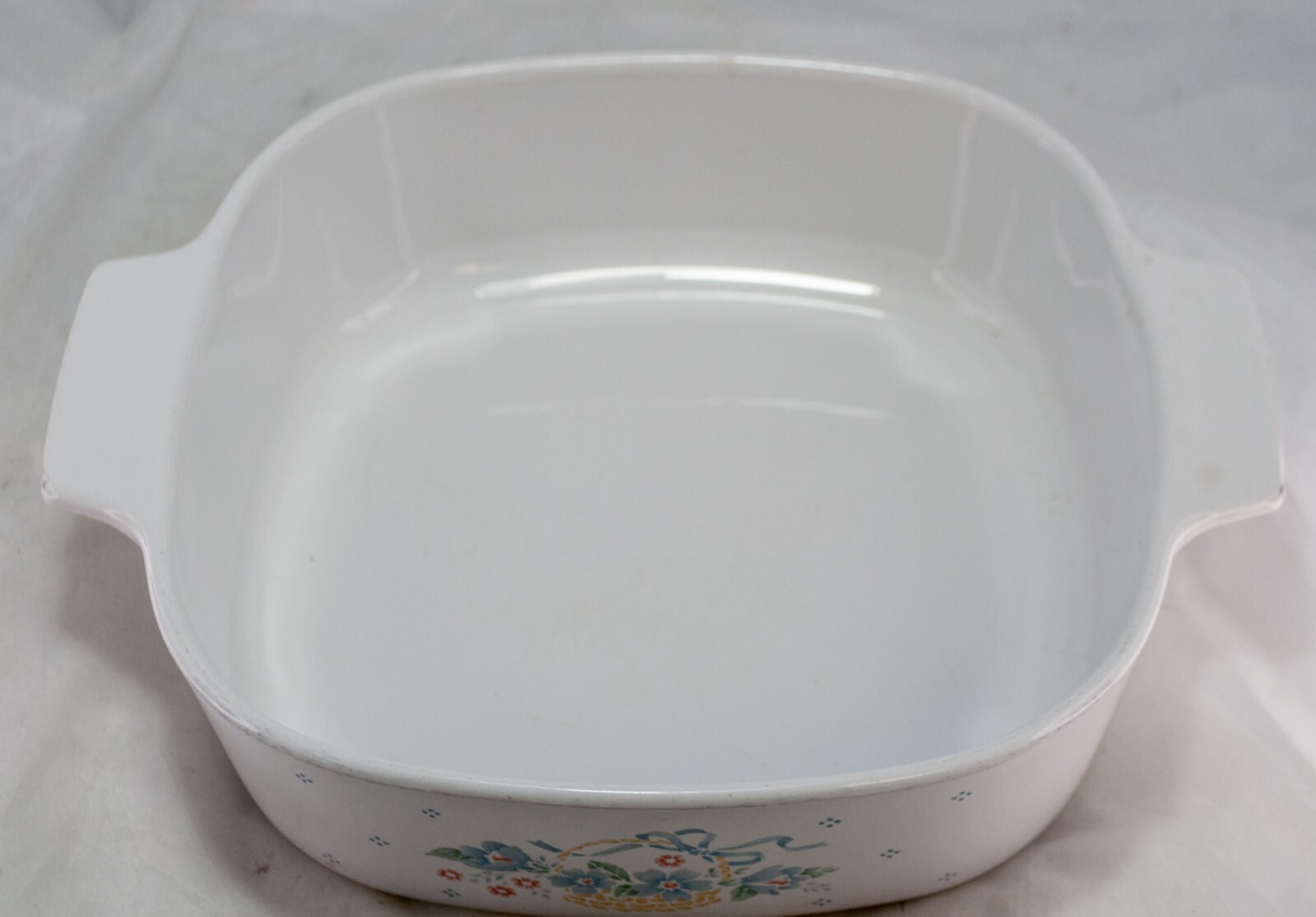 Corningware A2B 2 Liter Blue Ribbon Flower Basket Casserole w/Lid Pyrex A9C