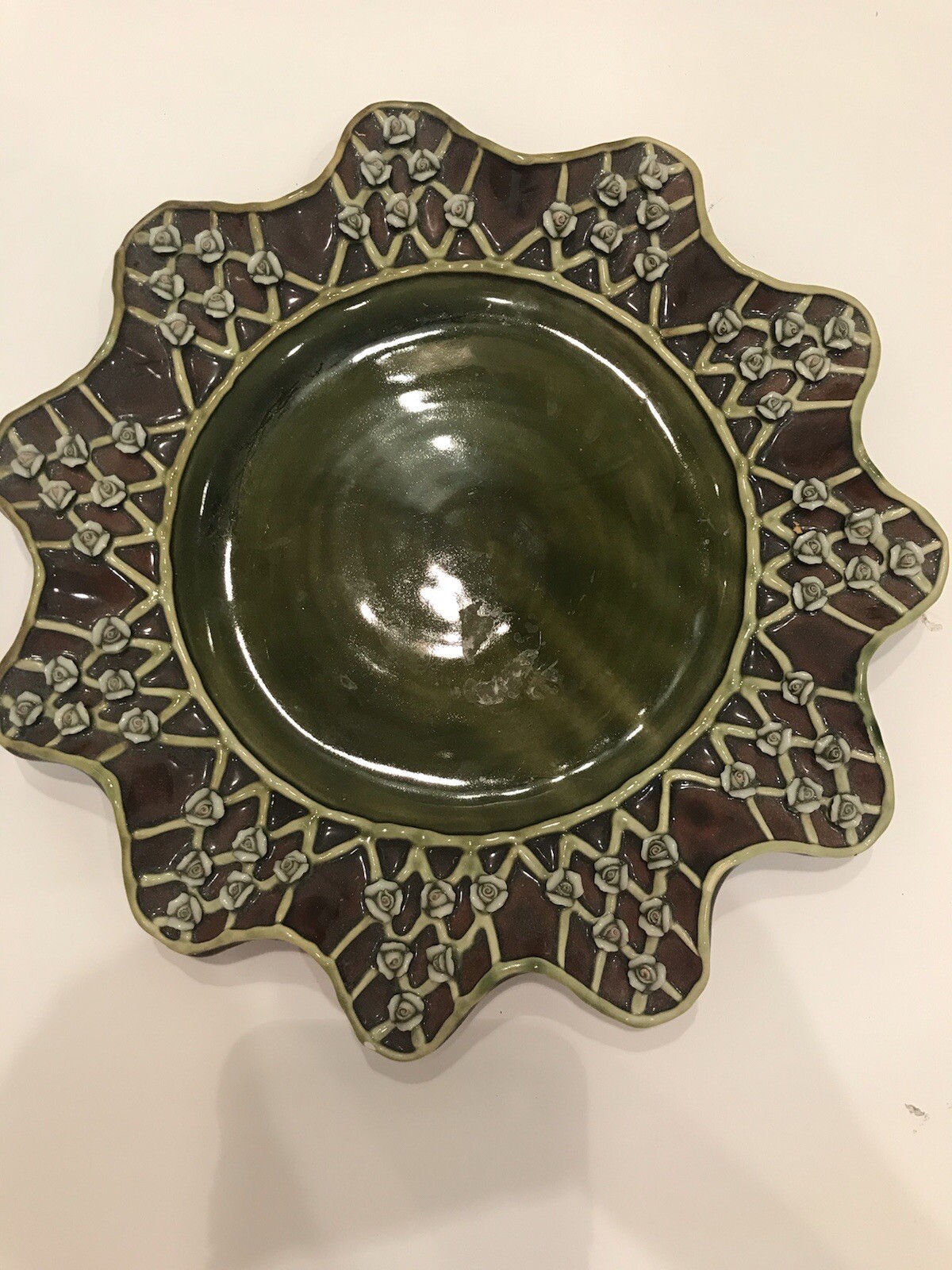 Mckenzie Childs Wittika 9.5”Rose Plate.