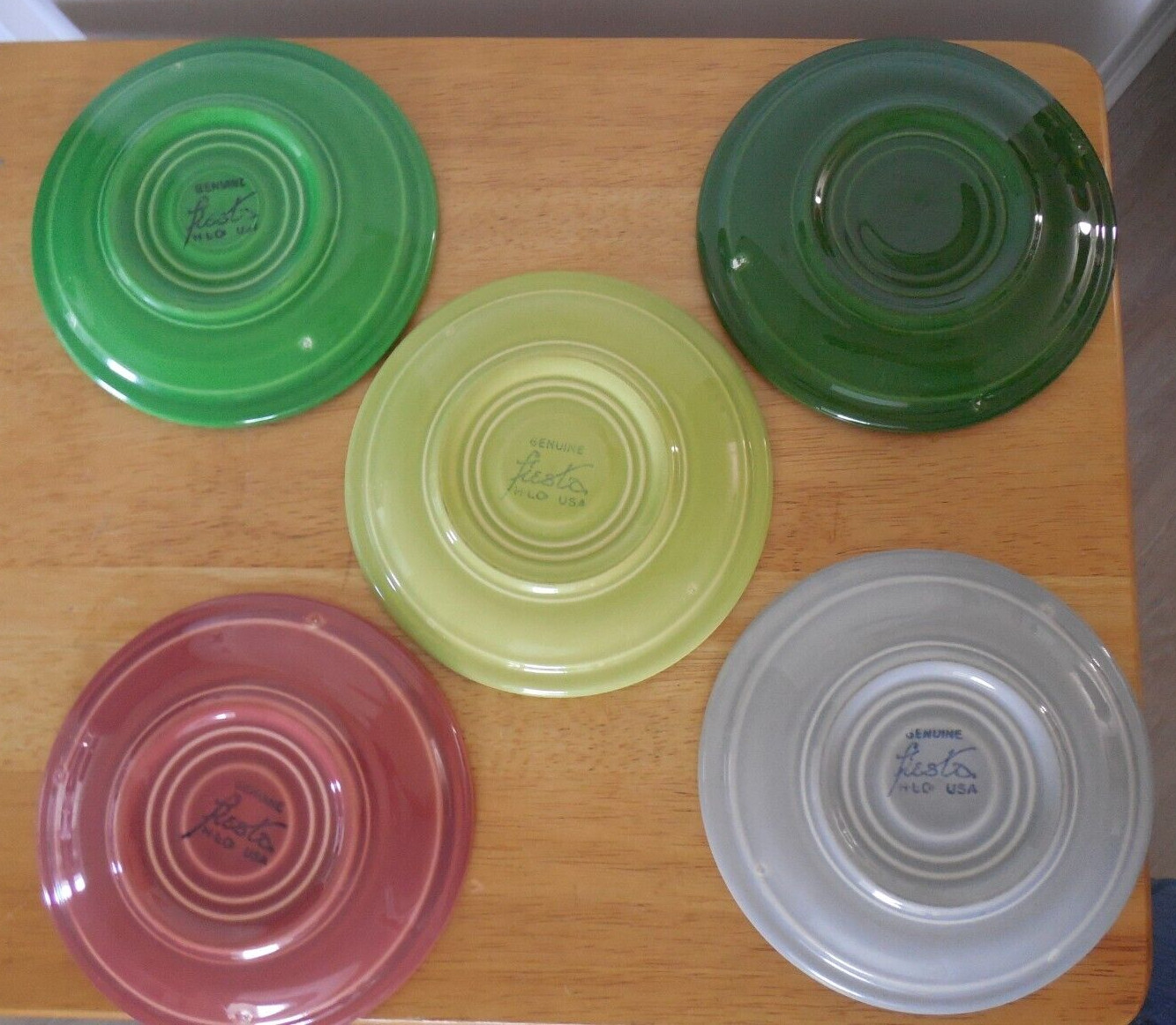 5 Sets of Cups & Saucers, Fiesta 1950s Colors, Fiestaware 1950 to 1959, 10 pcs