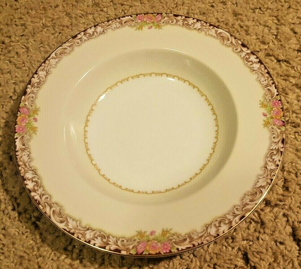 HARMONY (RED) 3906 Occupied Japan, Rimmed Soup Bowl, 8 1/4″ Noritake Dish