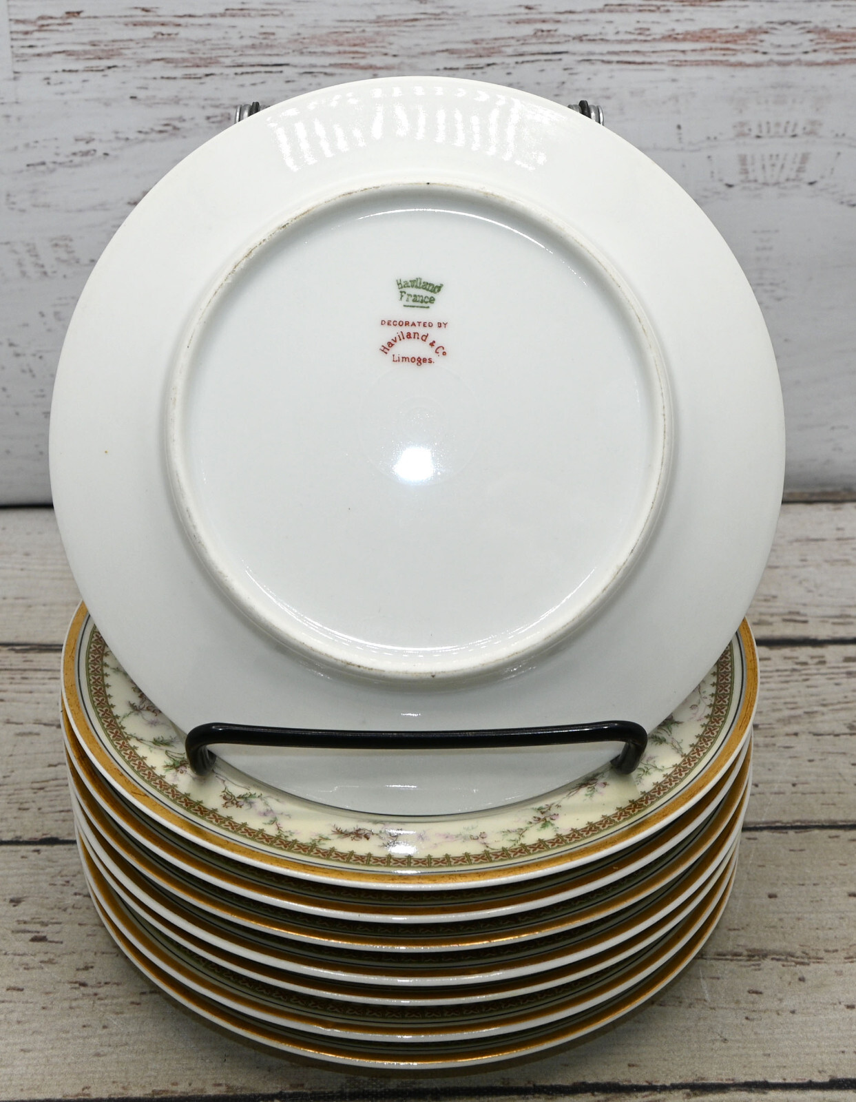 Haviland France Limoges Gold Trim Bread 6″ Plate Set of 8
