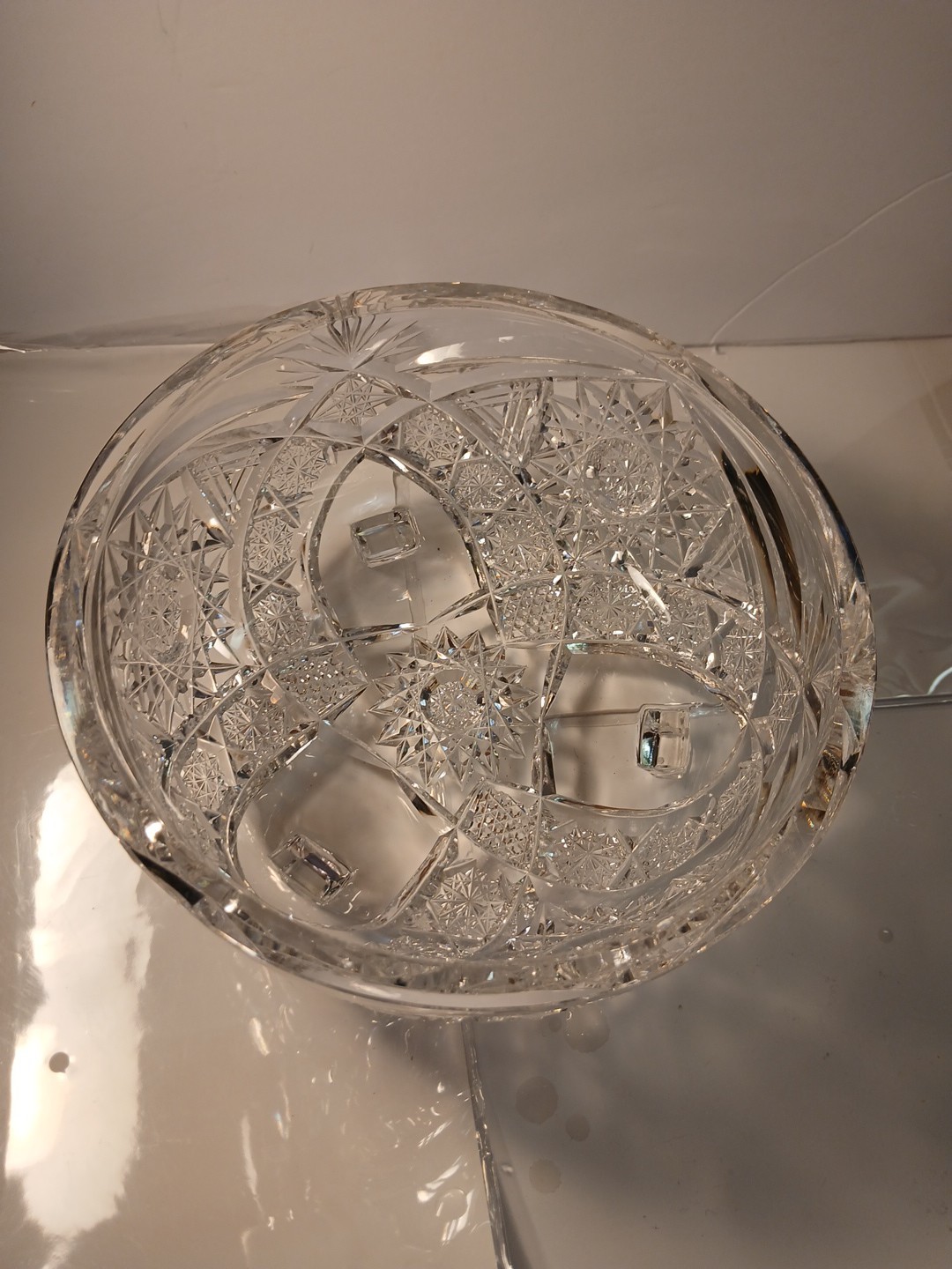 Crystal Leaded 3 Footed Cut Glass Centerpiece/Serving Bowl Weighs Over 4 Pounds