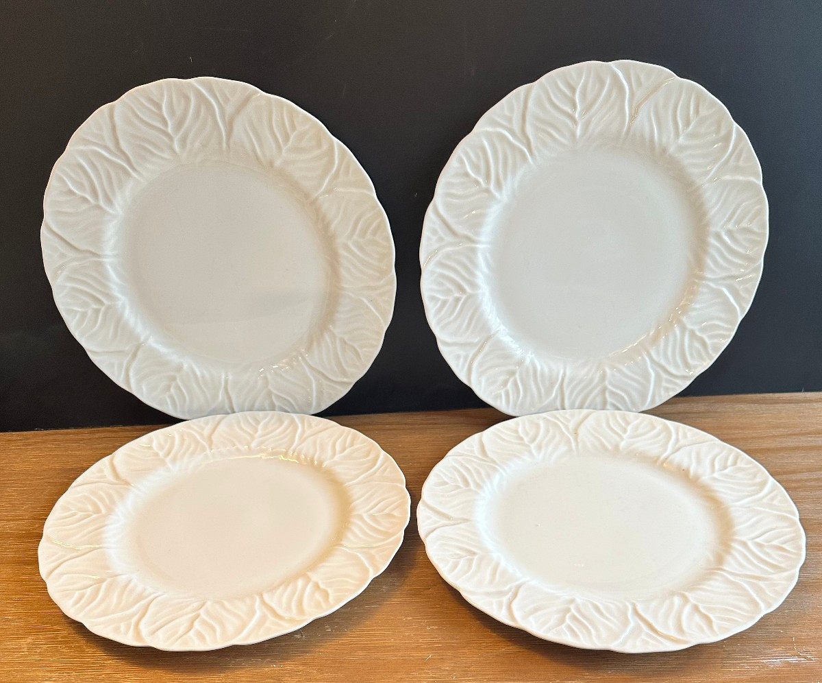 Wedgewood Countryware White Bone China porcelain Cabbage Leaf Dinner Plates 4
