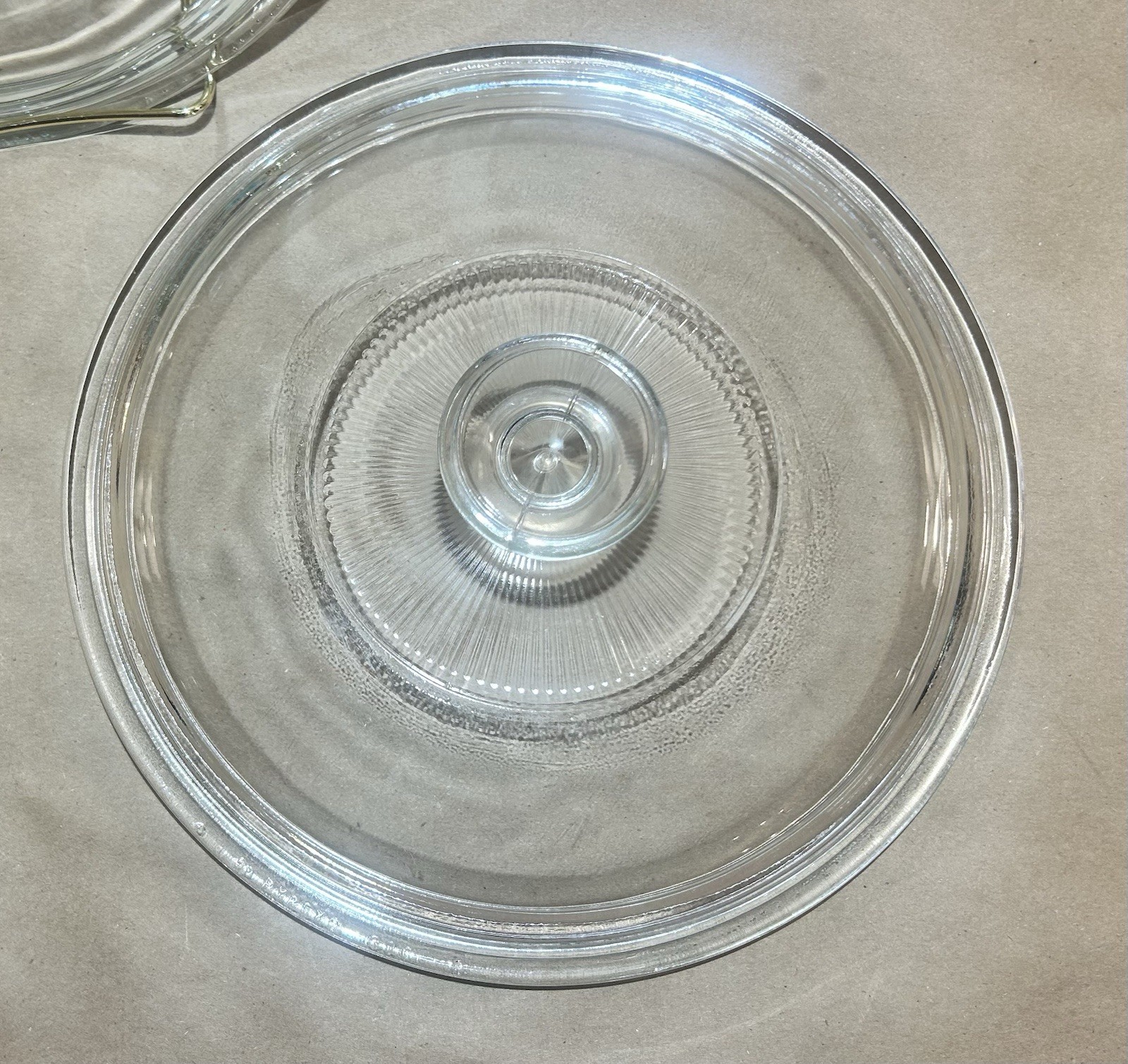 2 Vtg Pyrex G1C A Corning Ware for 2.5 QT Clear Glass Ribbed Replacement Lids