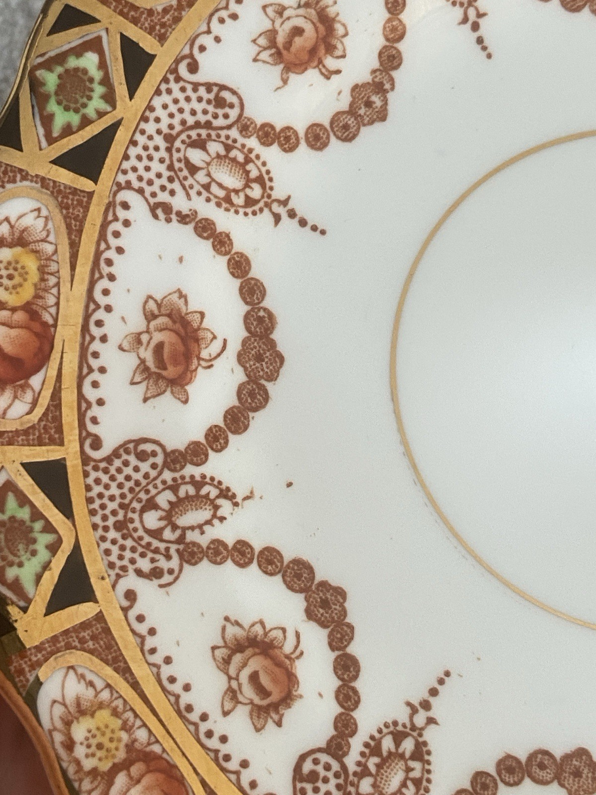 A matched set of 3 dessert plates + 3 saucers from Royal Albert Devon is absolut
