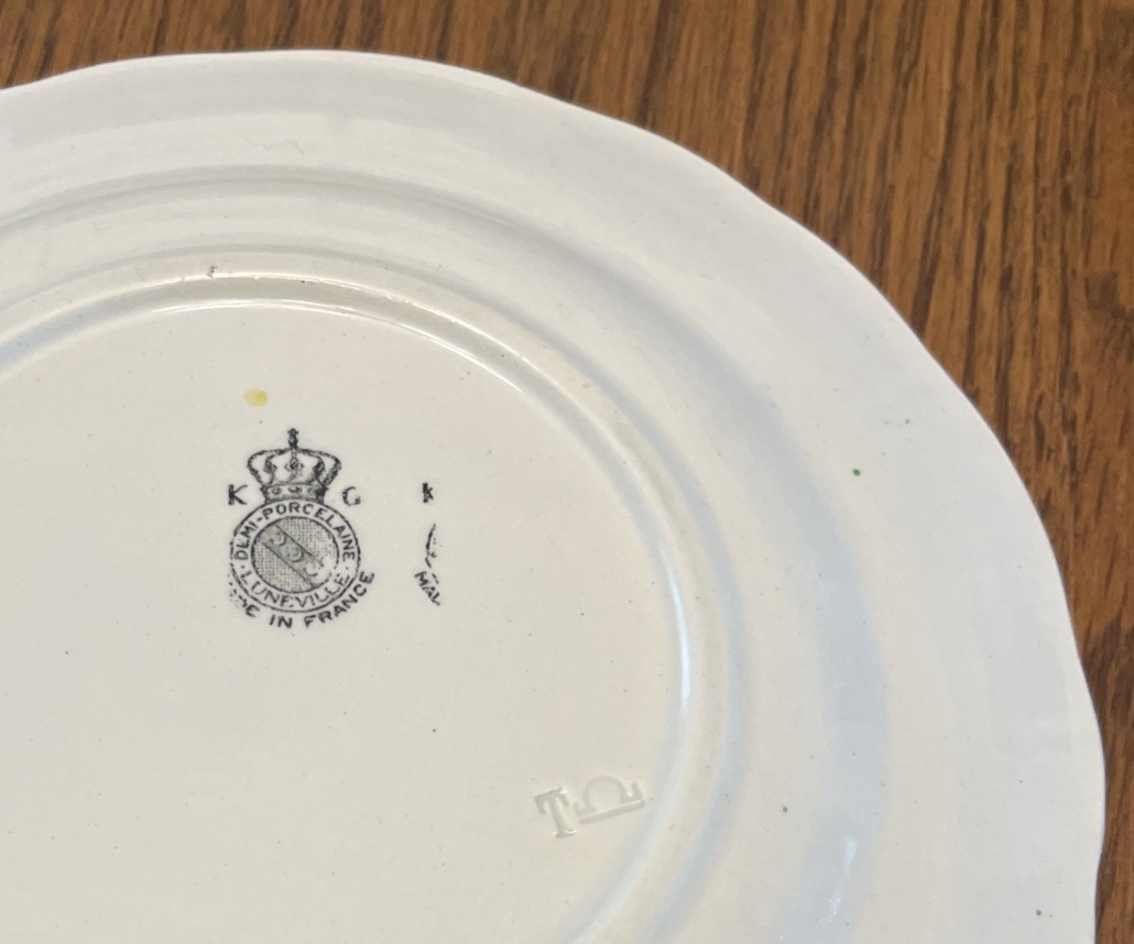 K&G Luneville, France; Old Strasbourg Pattern Set of (2) 7.25”Lunch/Salad Plates