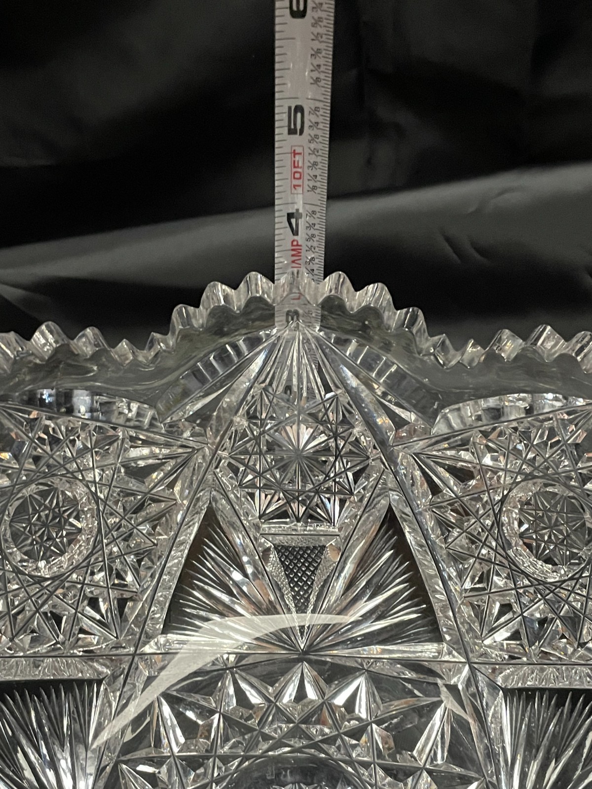 Ultra Clear 8″ American Brilliant (ABP) Cut Glass/Crystal Fruit Bowl