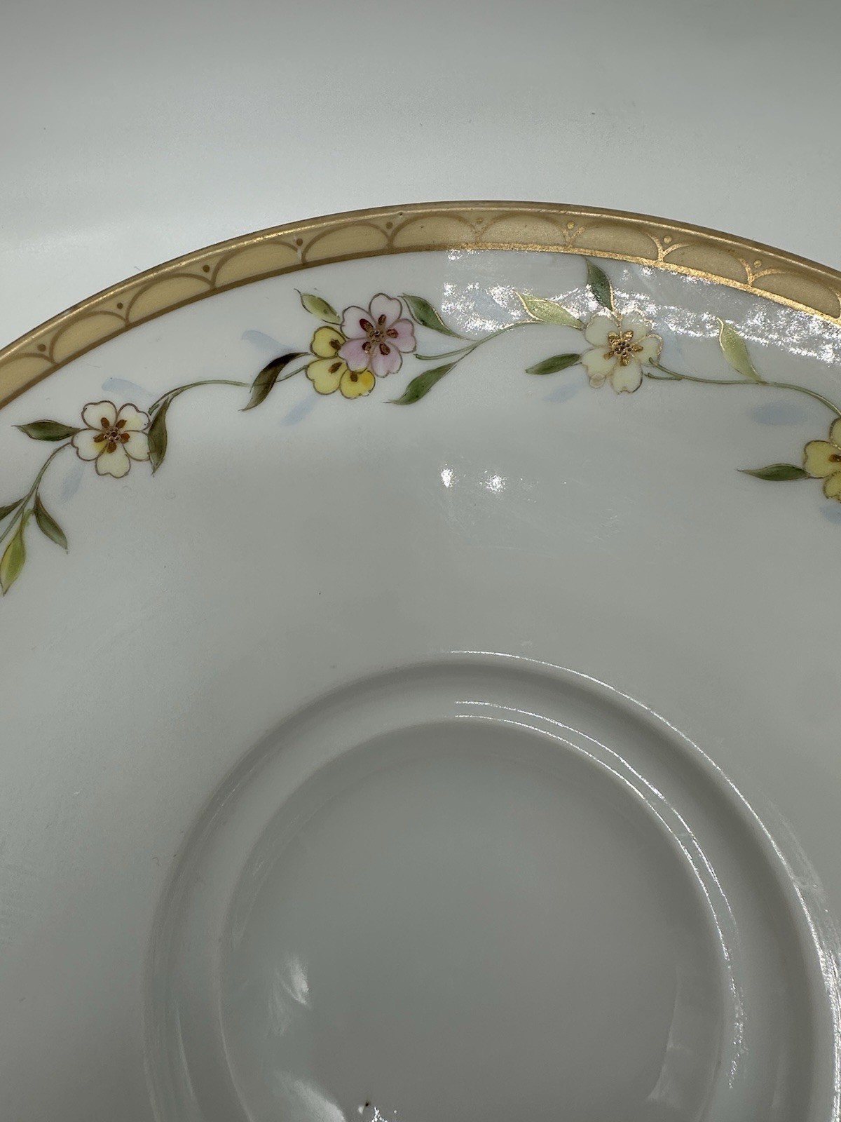Vintage Nippon Hand Painted Floral Cookie Cake Plate