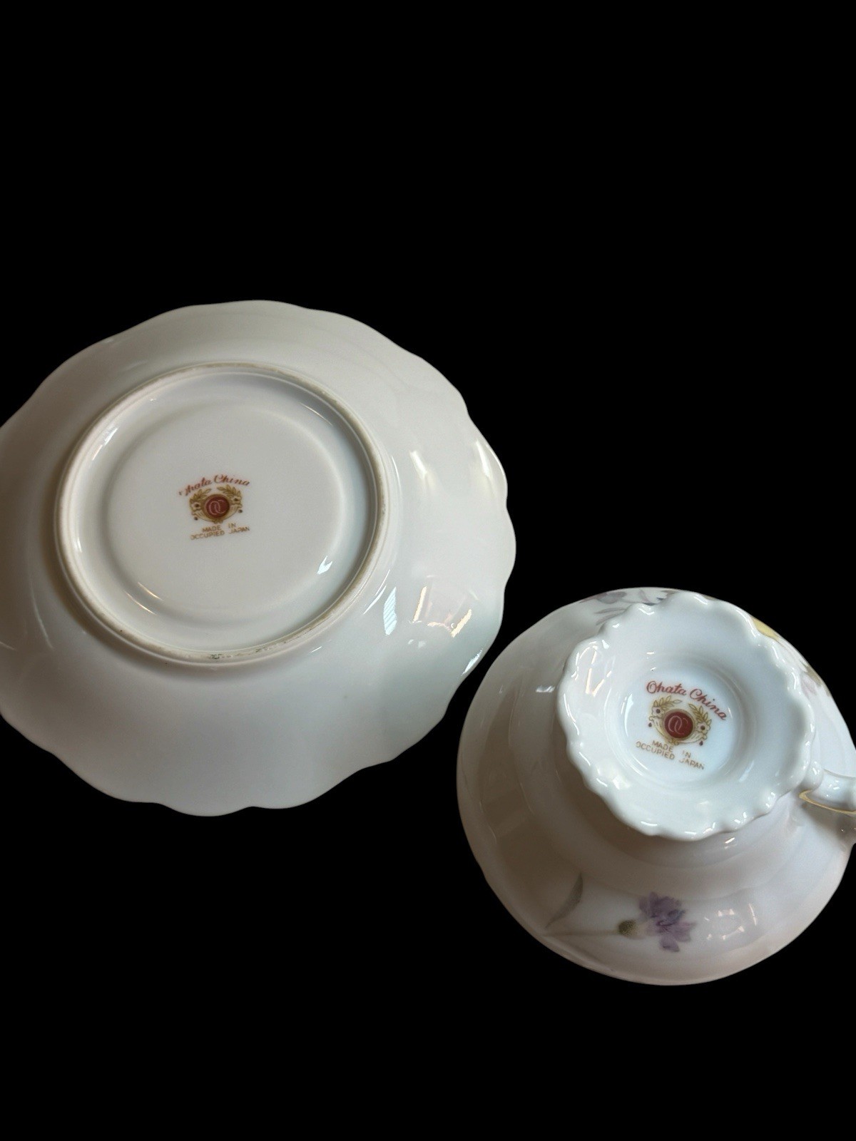 Ohata China Tea Made in Occupied Japan Victorian Daisy Flower Cup & Saucer