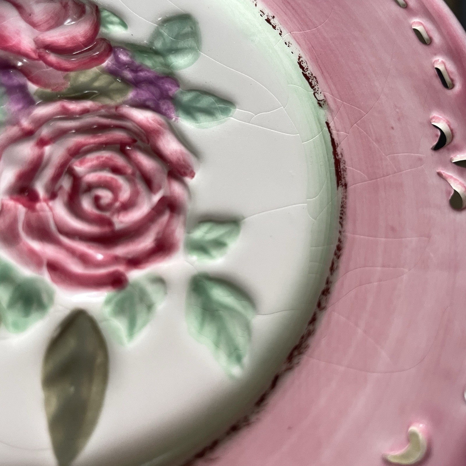 Collection of 5 Pink and White Plates Wall Collage Display Wreath Wall Decor