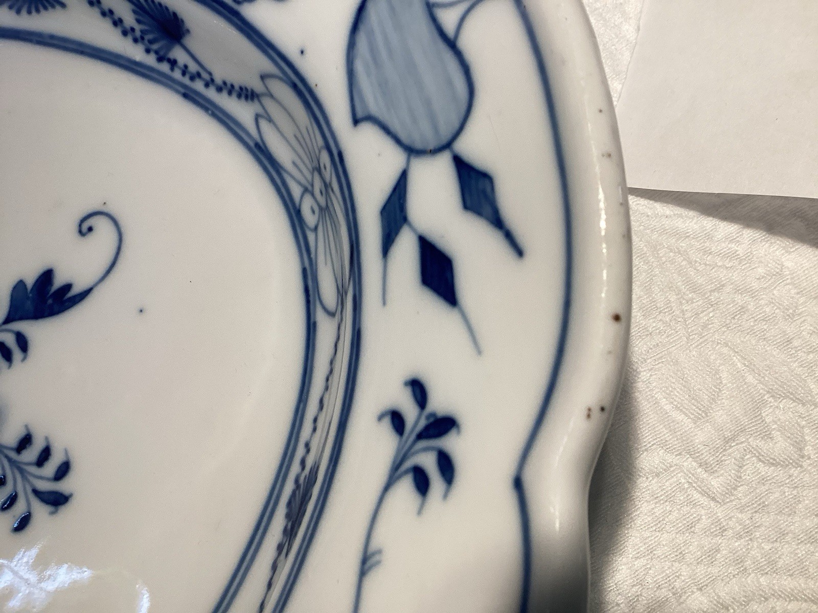 Vtg. Meissen Blue Onion Extra Lg. Oval Platter 18.75” Scalloped Edge- Germany