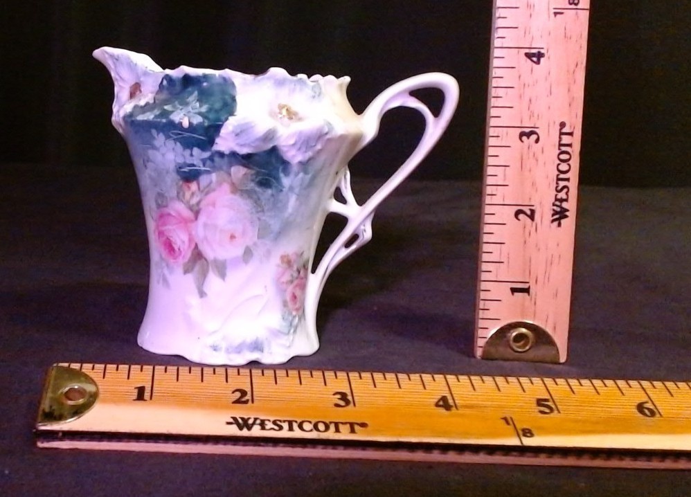 Antique RS Prussia Porcelain 4Pc Hostess Set Tankard, Biscuit Jar, Cream, Sugar