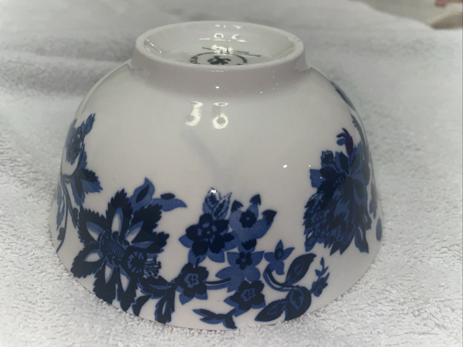 Royal Norfolk Blue Floral Ceramic Bowl, 6″ Blue and White Pottery