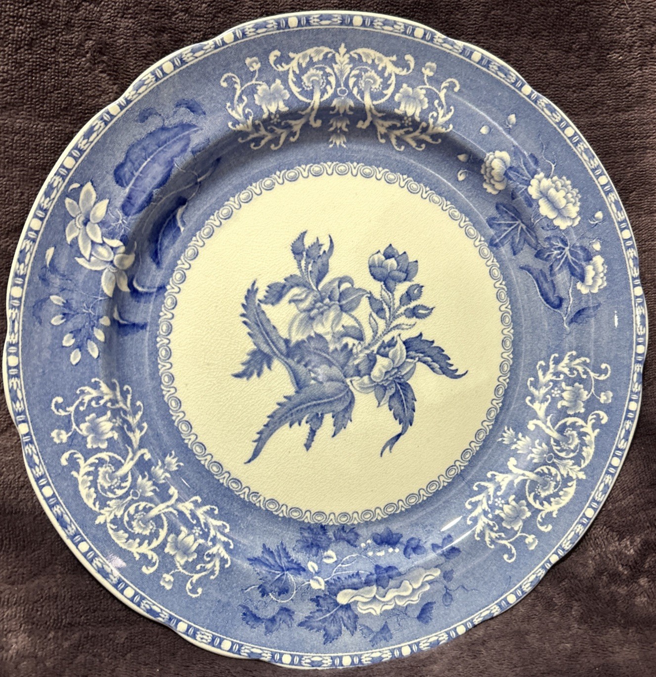 Set of 4 Vintage Copeland Spode’s Camilla Blue 10.25” Dinner Plates England
