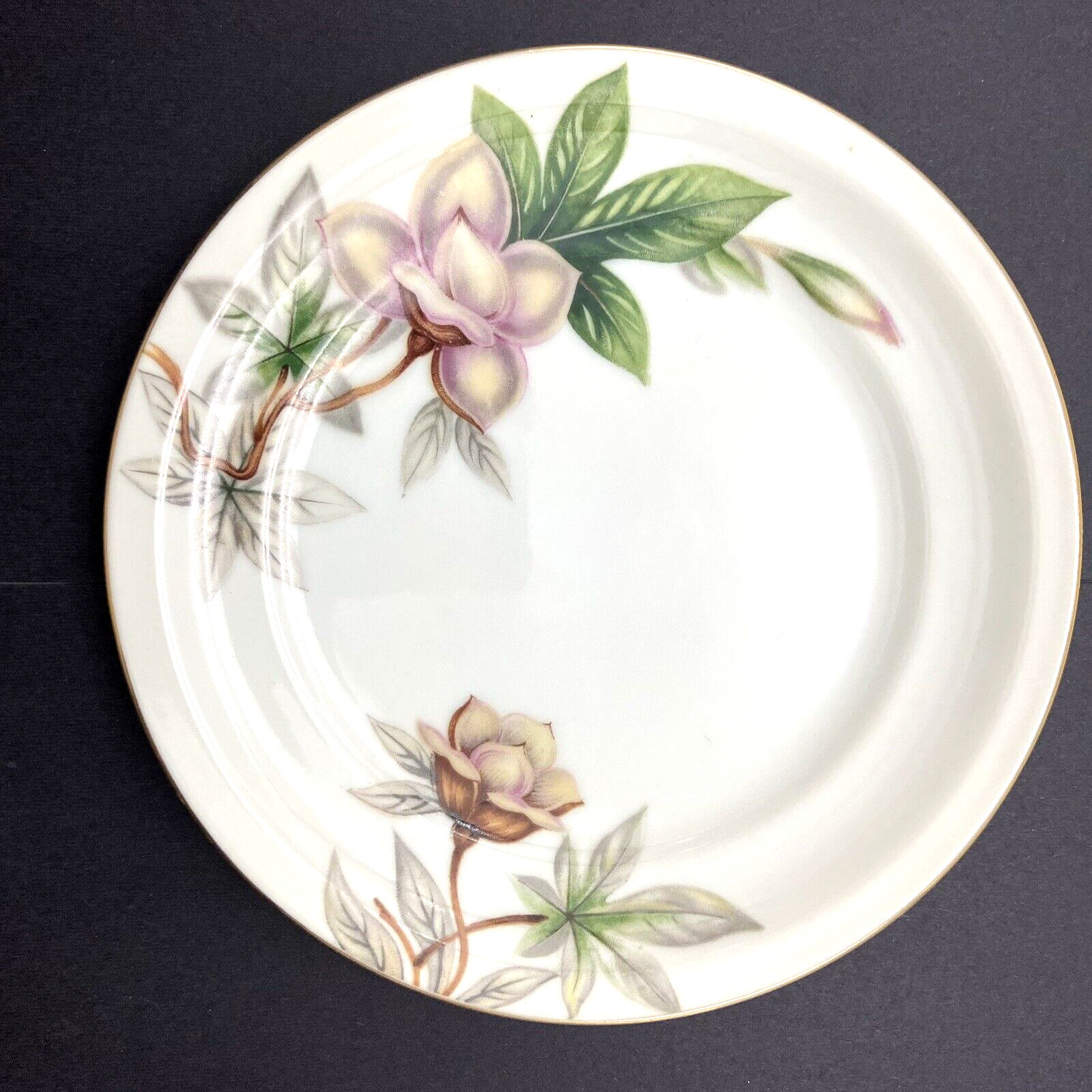 Meito Woodrose Dessert Bread Butter Plate 6 1/4″ Ivory China Botanic Garden