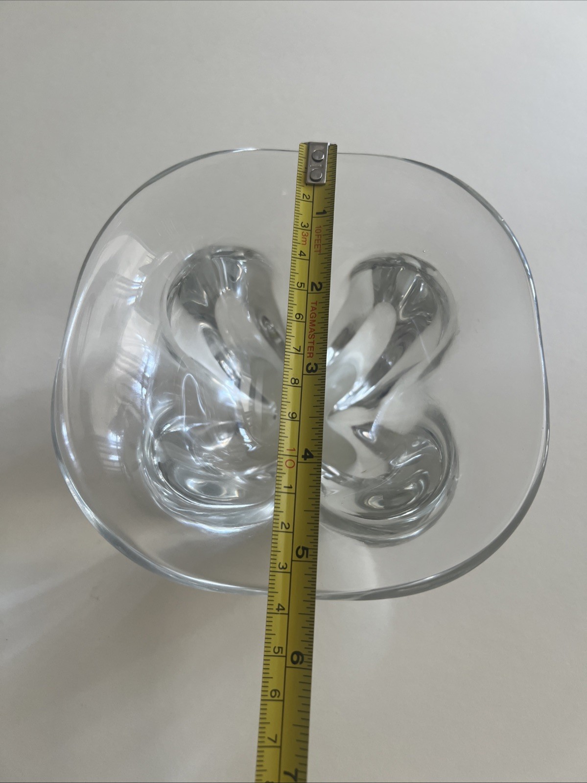 VINTAGE HEAVY CLEAR GLASS ART BOWL / CANDY DISH