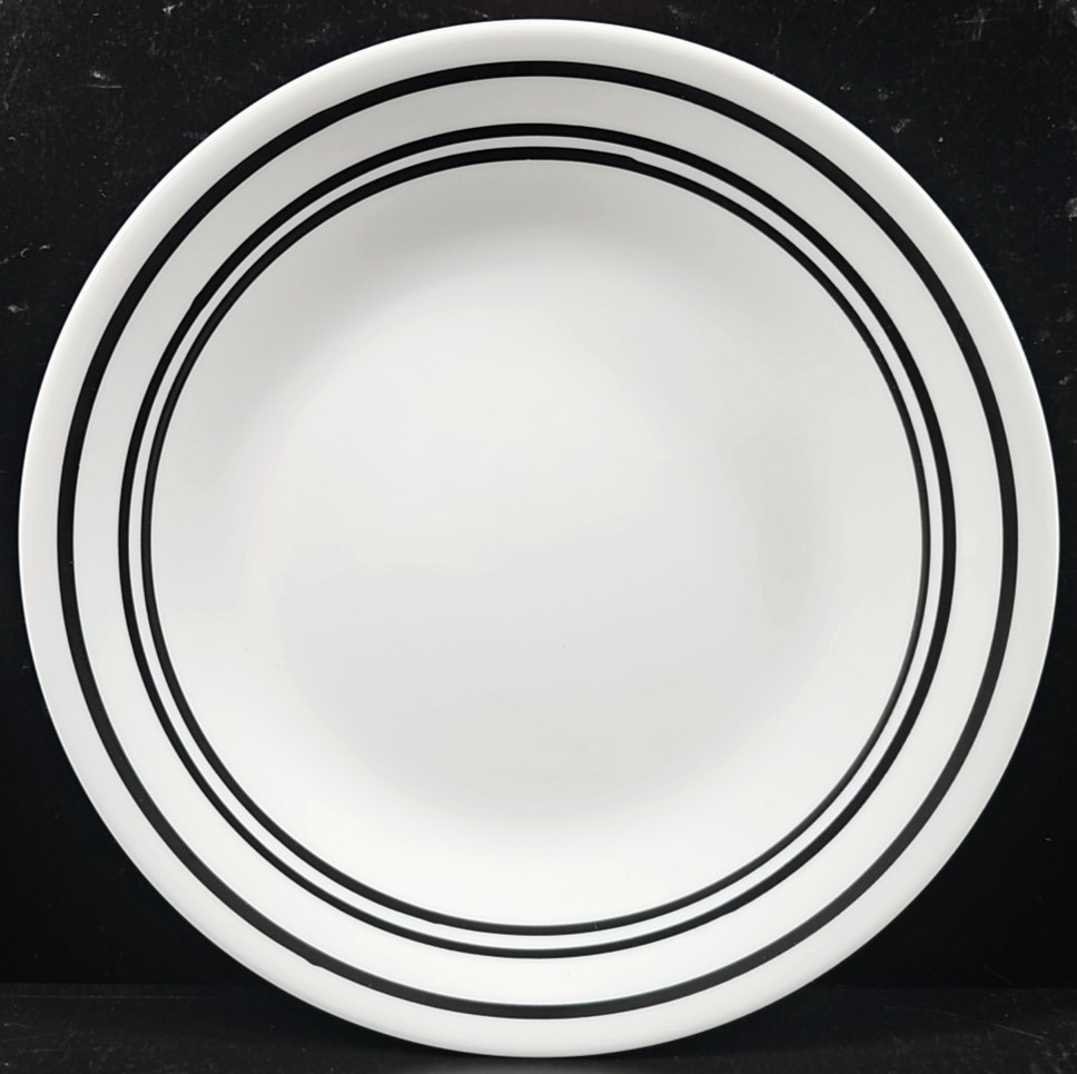 15 Corelle Classic Cafe Black Bread Plates Set Corning Livingware Rings Dish Lot