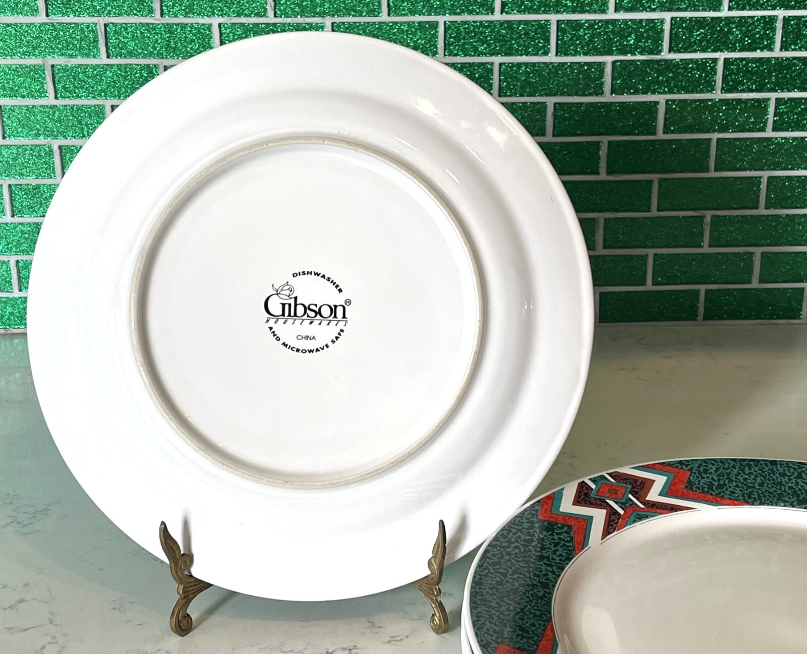 Lot of 6 Gibson Housewares Mojave Design Southwest 11-3/4 inch Dinner Plates